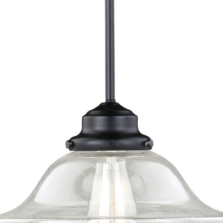 Huntley 1 Light Bronze Farmhouse Schoolhouse Pendant Clear Glass - Image 3