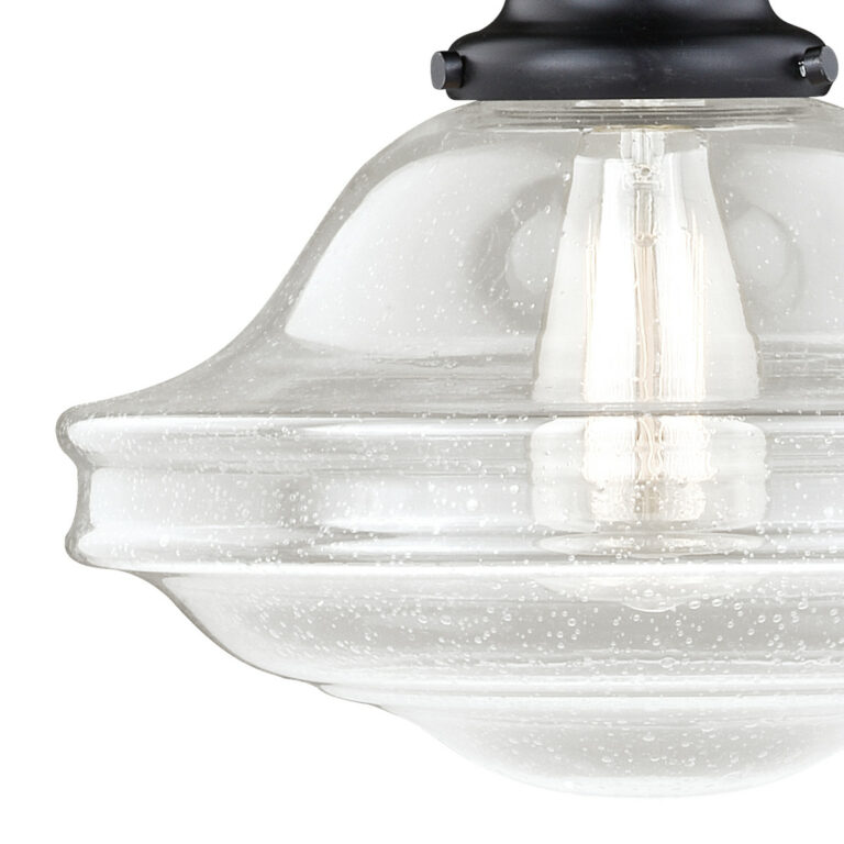 Huntley 1 Light Bronze Farmhouse Schoolhouse Pendant Clear Glass - Image 4