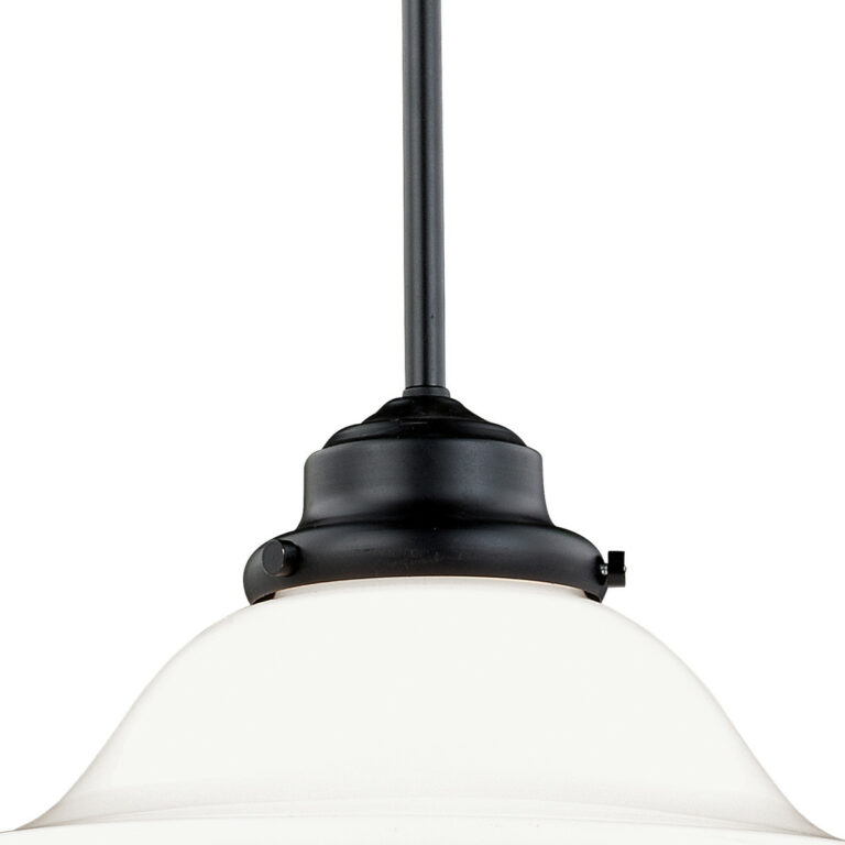 Huntley 1 Light Bronze Farmhouse Schoolhouse Pendant White Glass - Image 3