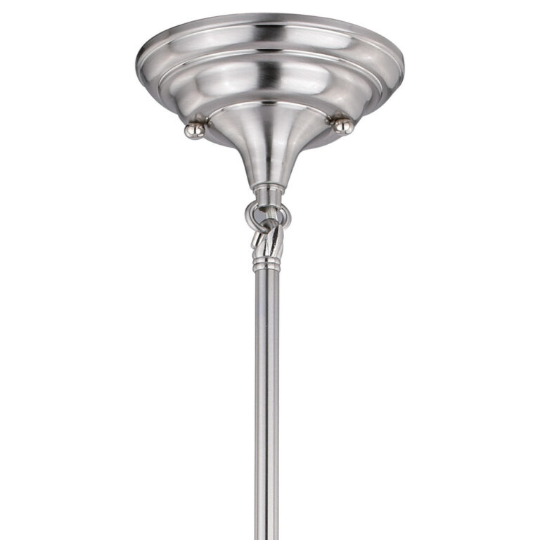 Huntley 1 Light Satin Nickel Farmhouse Schoolhouse Pendant Clear Glass - Image 2
