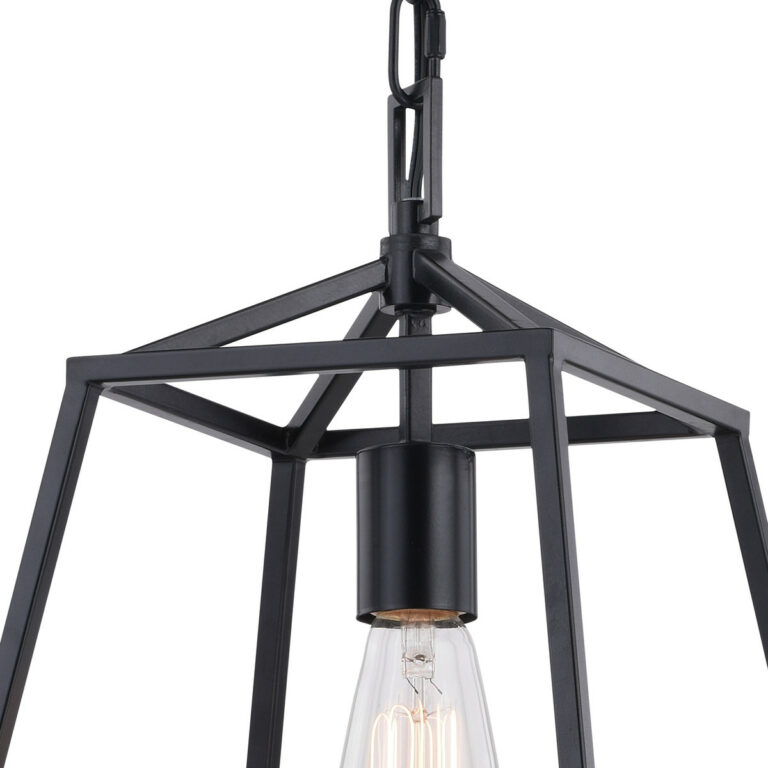 Hayes Black Farmhouse Mini Pendant Cage Lantern Ceiling Light - Image 2
