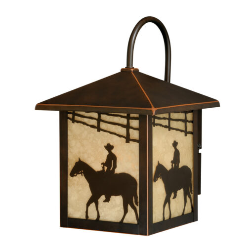 Trail 1 Light Dusk to Dawn Bronze Rustic Horse Cowboy Outdoor Wall Lantern