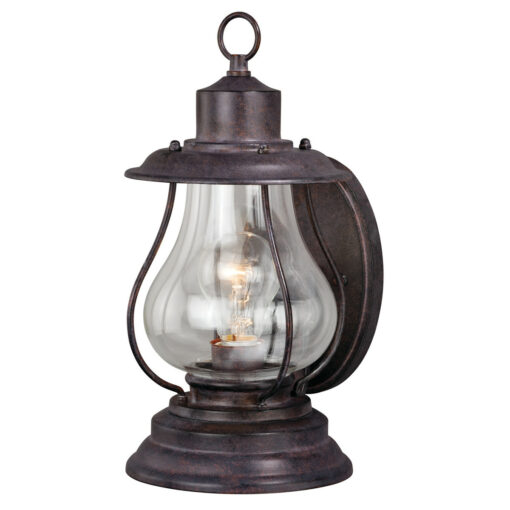 Dockside 1 Light Bronze Coastal Outdoor Wall Lantern Clear Glass