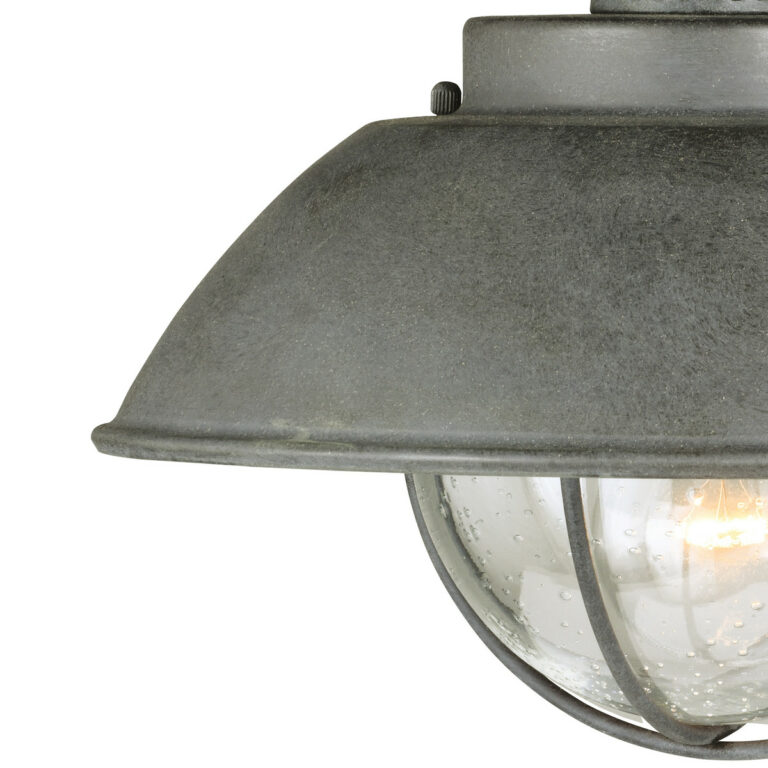 Harwich 1 Light Gray Coastal Outdoor Barn Dome Pendant Clear Glass - Image 3
