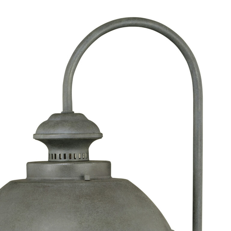 Harwich 1L Gray Coastal Outdoor Dome Barn Post Light Clear Glass - Image 4