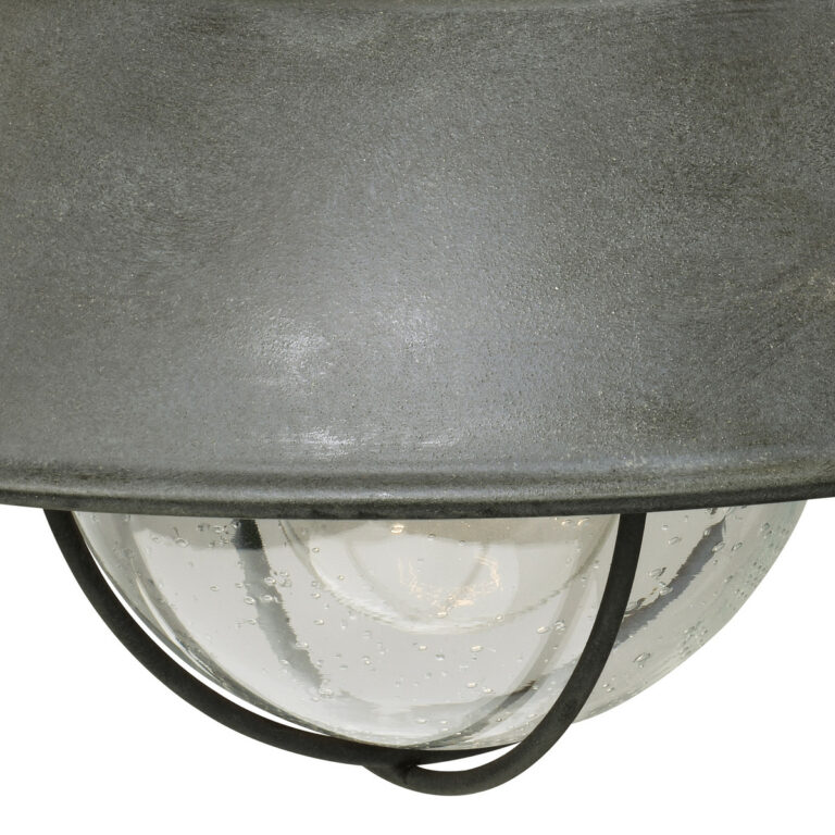Harwich 1 Light Gray Coastal Barn Dome Outdoor Wall Lantern Clear Glass - Image 4