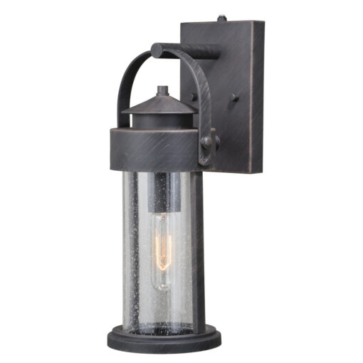 Cumberland 1 Light Dusk to Dawn Bronze Rustic Outdoor Wall Lantern Clear Glass