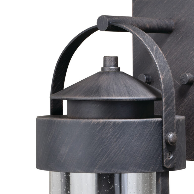Cumberland 1 Light Dusk to Dawn Bronze Rustic Outdoor Wall Lantern Clear Glass - Image 3