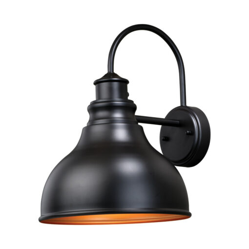 Delano 1 Light Dusk to Dawn Bronze Gold Farmhouse Barn Dome Outdoor Wall Lantern