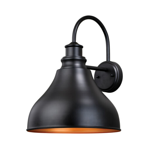Delano 1 Light Dusk to Dawn Bronze Gold Farmhouse Barn Dome Outdoor Wall Lantern