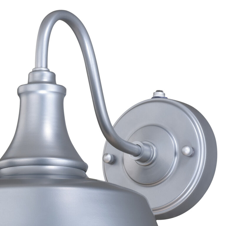 Dorado 1 Light Dusk to Dawn Silver White Farmhouse Barn Dome Outdoor Wall Lantern - Image 2