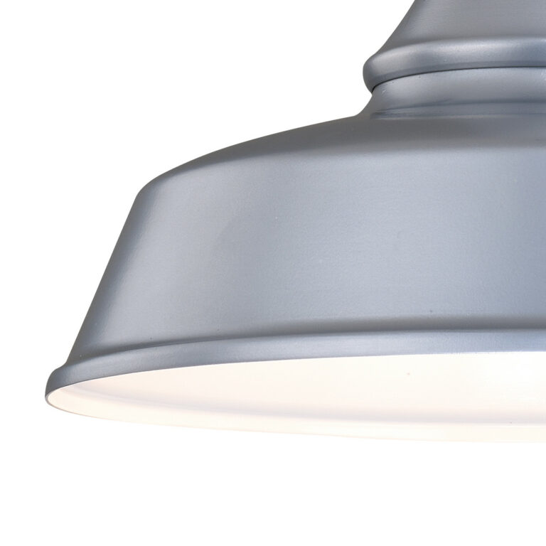Dorado 1 Light Dusk to Dawn Silver White Farmhouse Barn Dome Outdoor Wall Lantern - Image 3