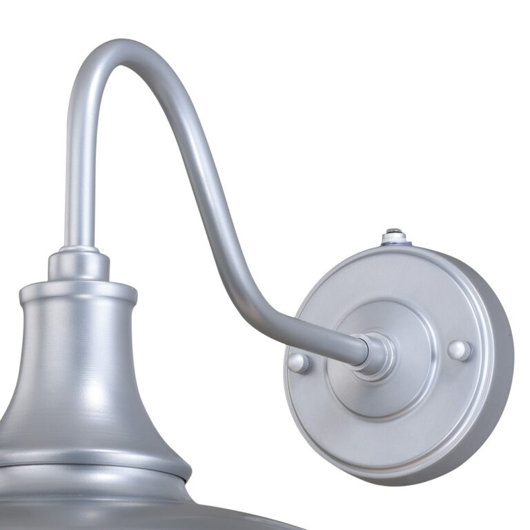 Dorado 1 Light Dusk to Dawn Silver White Farmhouse Barn Dome Outdoor Wall Lantern - Image 3