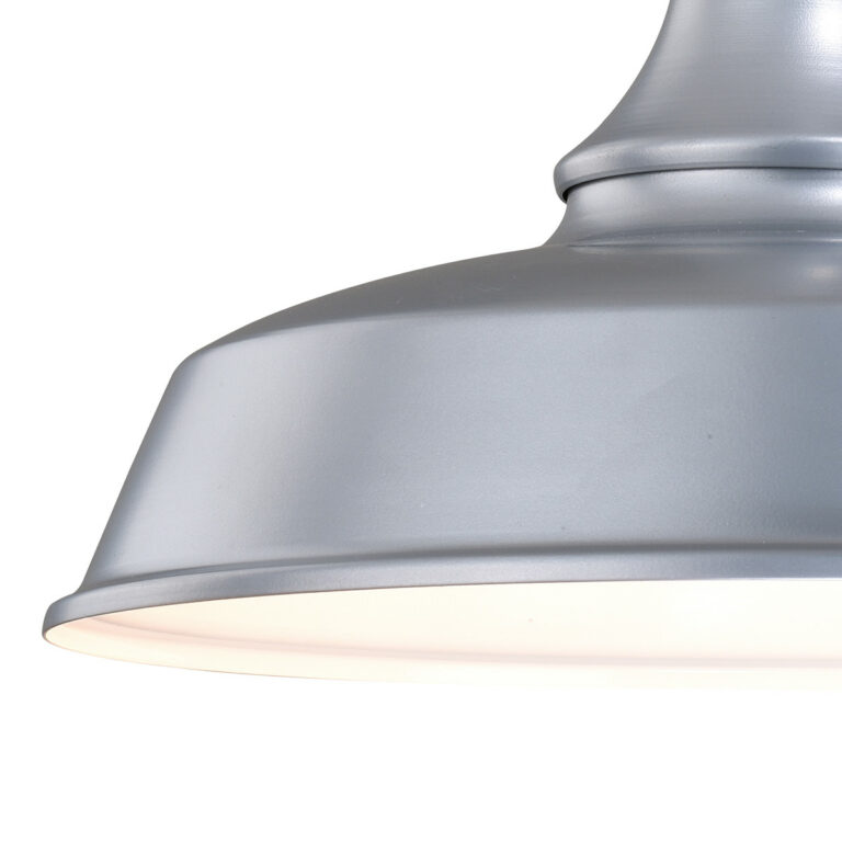 Dorado 1 Light Dusk to Dawn Silver White Farmhouse Barn Dome Outdoor Wall Lantern - Image 4