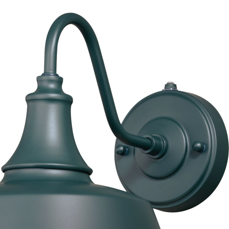 Dorado 1 Light Dusk to Dawn Green White Farmhouse Barn Dome Outdoor Wall Lantern - Image 2