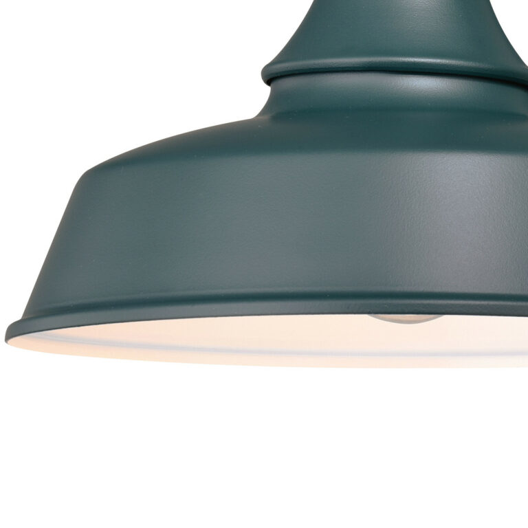 Dorado 1 Light Dusk to Dawn Green White Farmhouse Barn Dome Outdoor Wall Lantern - Image 3