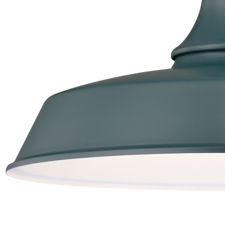 Dorado 1 Light Dusk to Dawn Green White Farmhouse Barn Dome Outdoor Wall Lantern - Image 3
