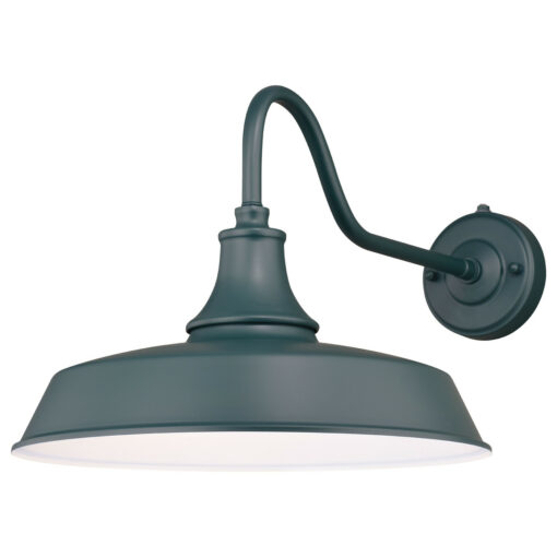 Dorado 1 Light Dusk to Dawn Green White Farmhouse Barn Dome Outdoor Wall Lantern