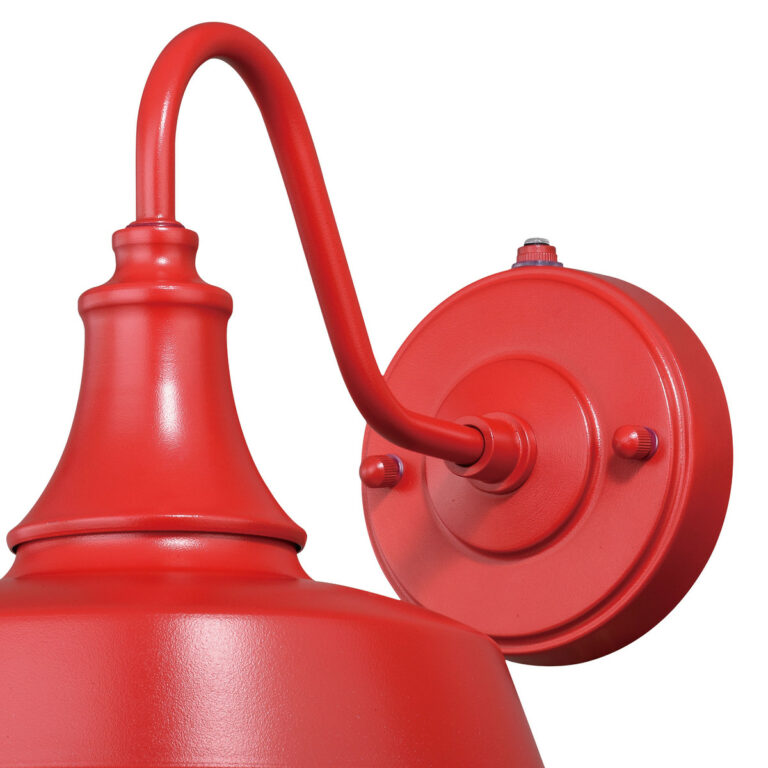 Dorado 1 Light Dusk to Dawn Red White Farmhouse Barn Dome Outdoor Wall Lantern - Image 2