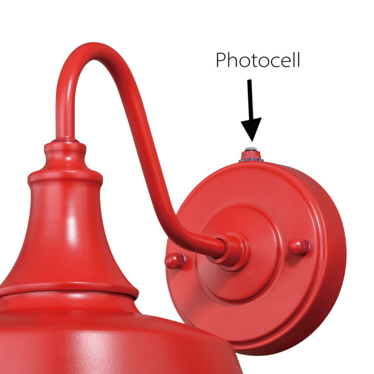 Dorado 1 Light Dusk to Dawn Red White Farmhouse Barn Dome Outdoor Wall Lantern - Image 4