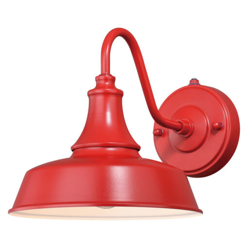 Dorado 1 Light Dusk to Dawn Red White Farmhouse Barn Dome Outdoor Wall Lantern