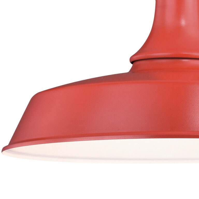 Dorado 1 Light Dusk to Dawn Red White Farmhouse Barn Dome Outdoor Wall Lantern - Image 3