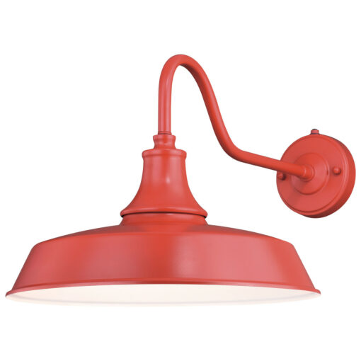 Dorado 1 Light Dusk to Dawn Red White Farmhouse Barn Dome Outdoor Wall Lantern