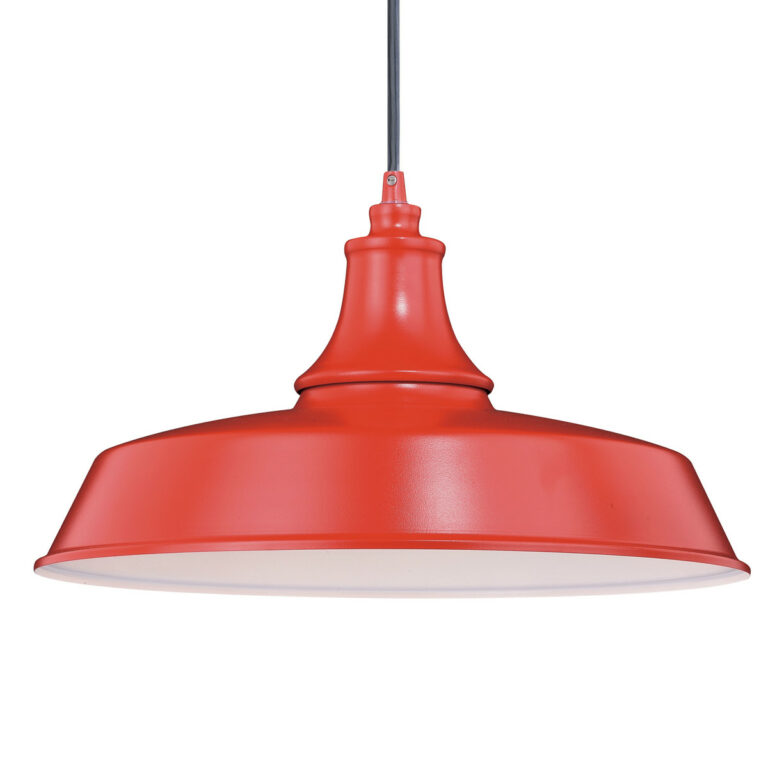 Dorado 1 Light Red White Farmhouse Outdoor Barn Dome Pendant - Image 3