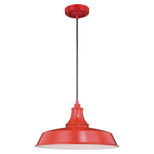 Dorado 1 Light Red White Farmhouse Outdoor Barn Dome Pendant