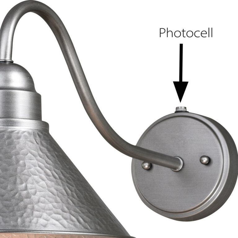 Outland 1 Light Dusk to Dawn Pewter Farmhouse Barn Dome Outdoor Wall Lantern - Image 3