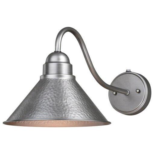 Outland 1 Light Dusk to Dawn Pewter Farmhouse Barn Dome Outdoor Wall Lantern