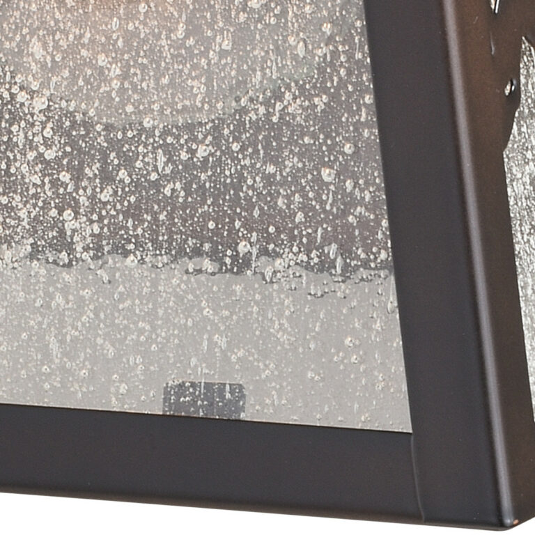 Whitebark 1 Light Bronze Rustic Outdoor Wall Lantern Clear Etched Glass - Image 2
