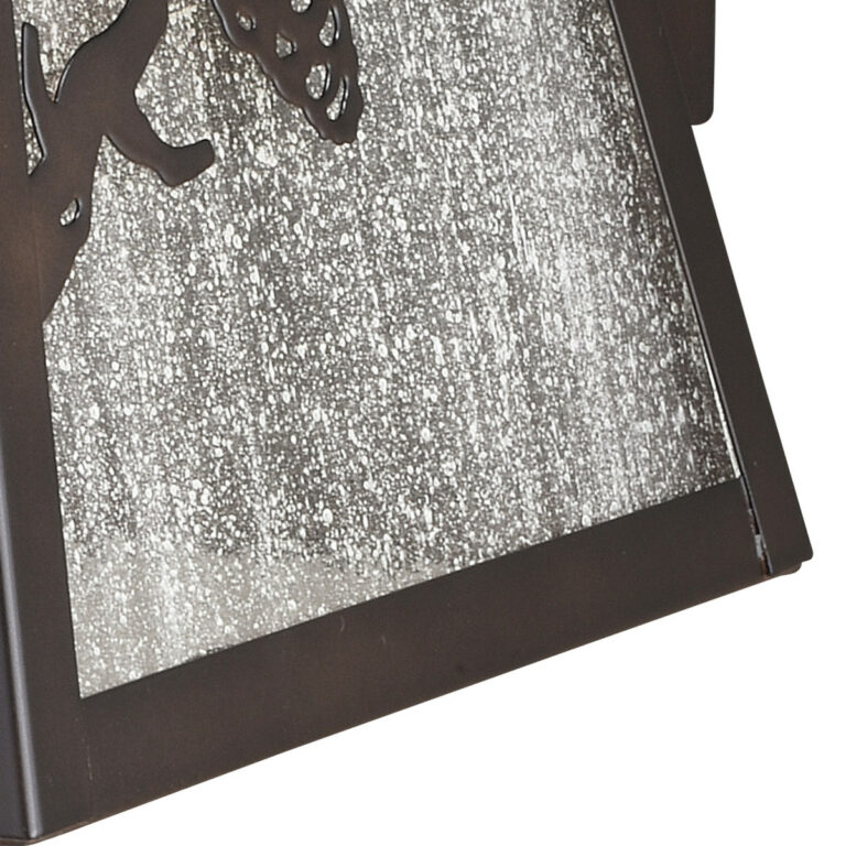 Whitebark 1 Light Bronze Rustic Outdoor Wall Lantern Clear Etched Glass - Image 2