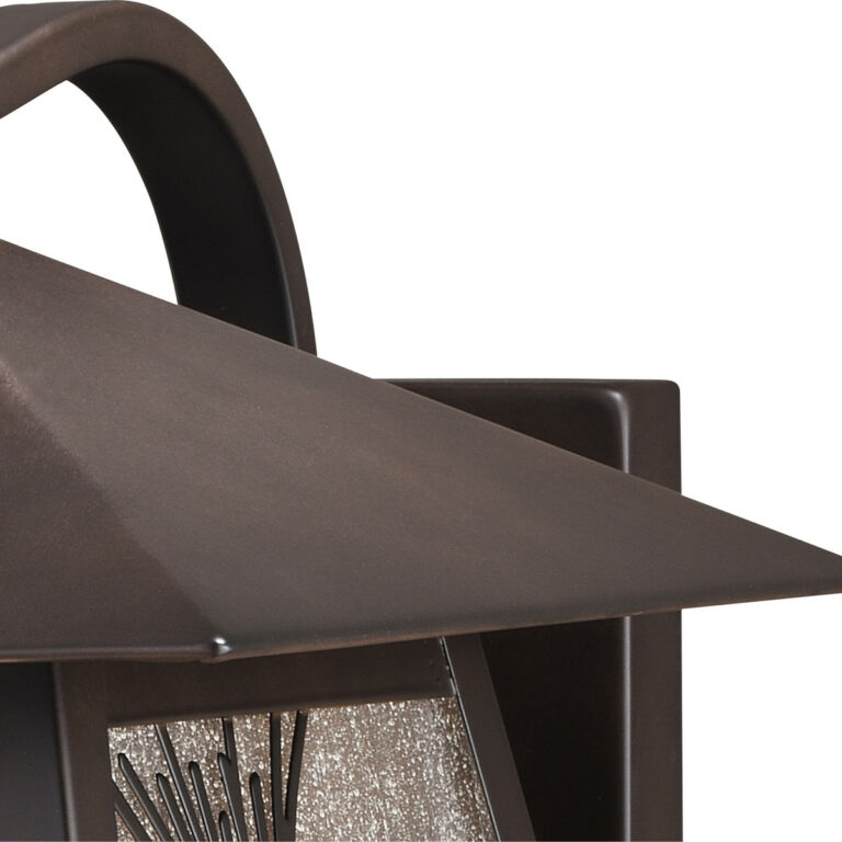 Whitebark 1 Light Bronze Rustic Outdoor Wall Lantern Clear Etched Glass - Image 3