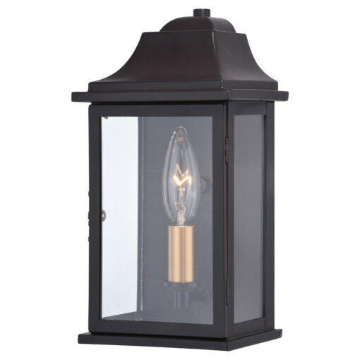 Bristol 1 Light Bronze Outdoor Wall Lantern Clear Glass
