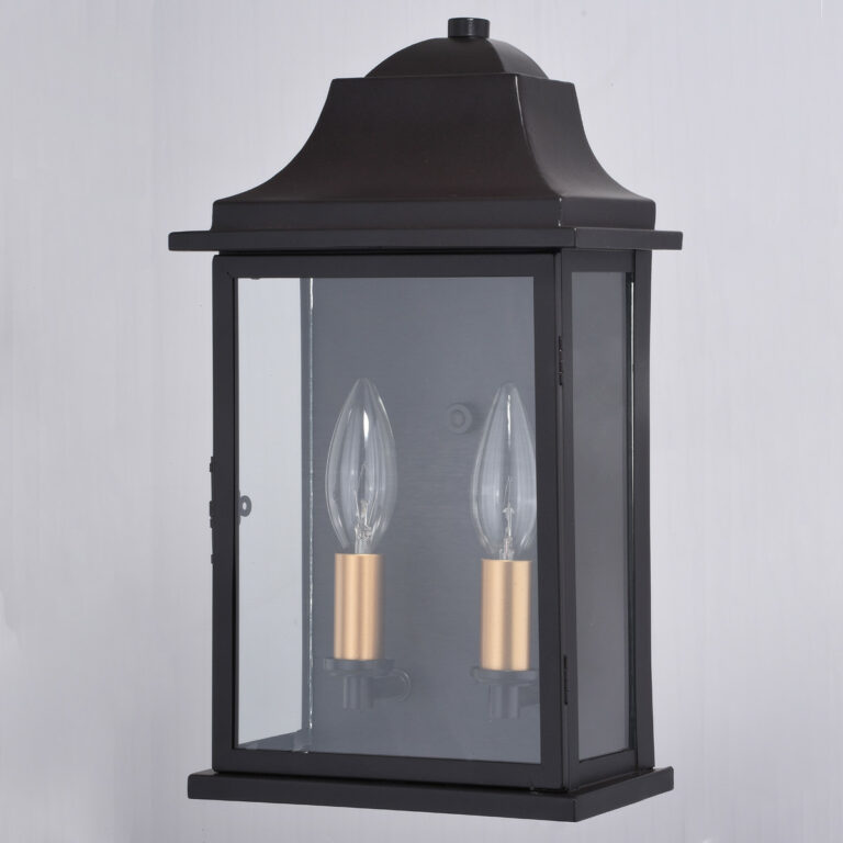 Bristol 2 Light Bronze Outdoor Wall Lantern Clear Glass - Image 2