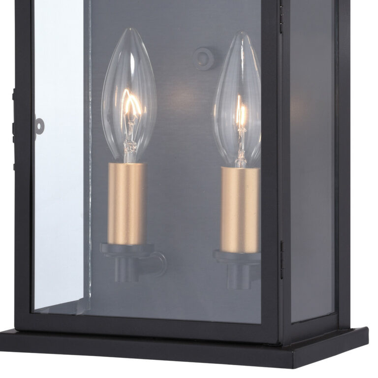 Bristol 2 Light Bronze Outdoor Wall Lantern Clear Glass - Image 3