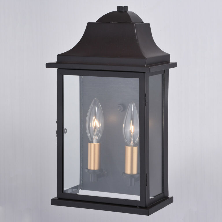 Bristol 2 Light Bronze Outdoor Wall Lantern Clear Glass - Image 4