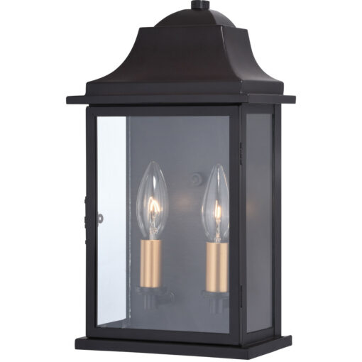 Bristol 2 Light Bronze Outdoor Wall Lantern Clear Glass
