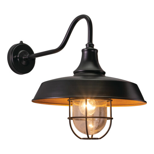 Dorado 1 Light Dusk to Dawn Bronze Farmhouse Outdoor Wall Barn Lantern Clear Glass