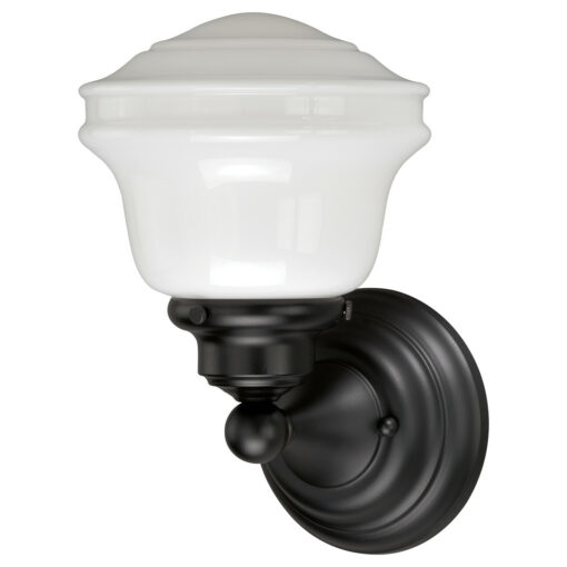 Huntley 1 Light Bronze Farmhouse Schoolhouse Bathroom Wall Fixture