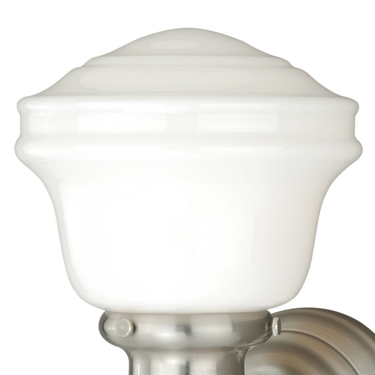 Huntley 1 Light Satin Nickel Farmhouse Schoolhouse Bathroom Wall Fixture - Image 2