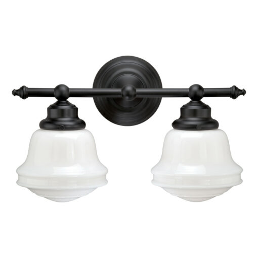Huntley 2 Light Bronze Farmhouse Schoolhouse Bathroom Vanity Fixture