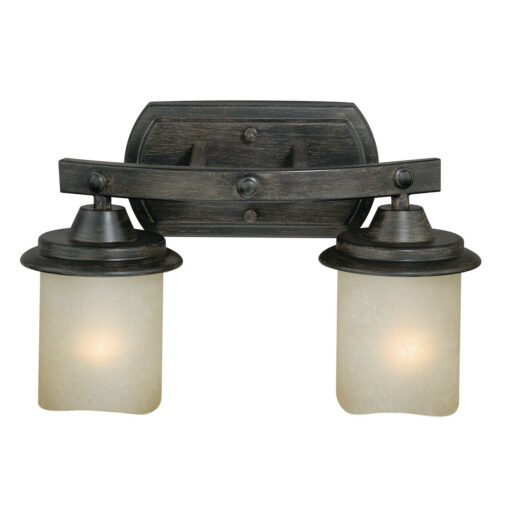 Halifax 2 Light Bronze Rustic Bathroom Vanity Fixture