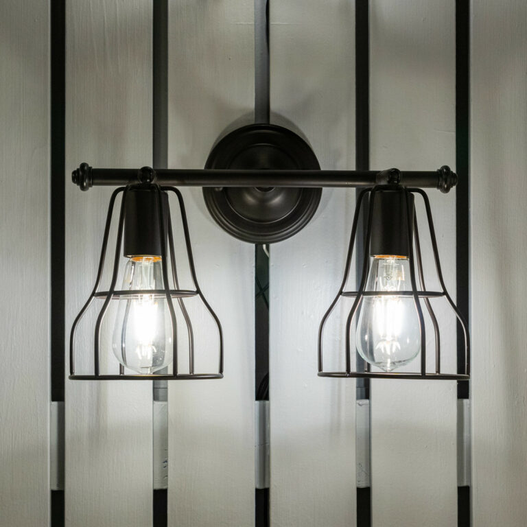 Clybourn 2 Light Bronze Adjustable Wire Cage Bathroom Vanity Fixture - Image 4