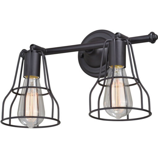 Clybourn 2 Light Bronze Adjustable Wire Cage Bathroom Vanity Fixture