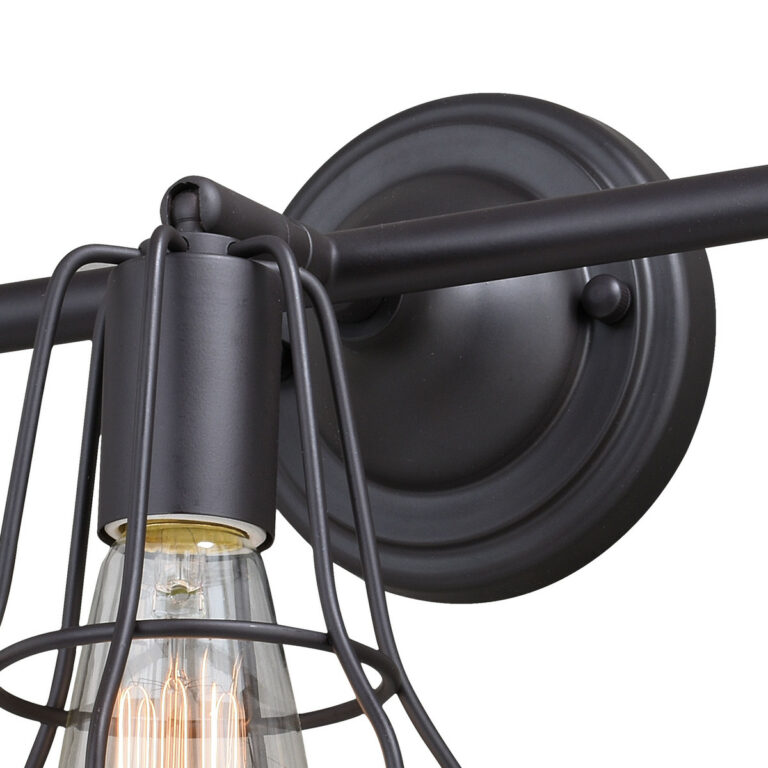Clybourn 3 Light Bronze Adjustable Wire Cage Bathroom Vanity Fixture - Image 2