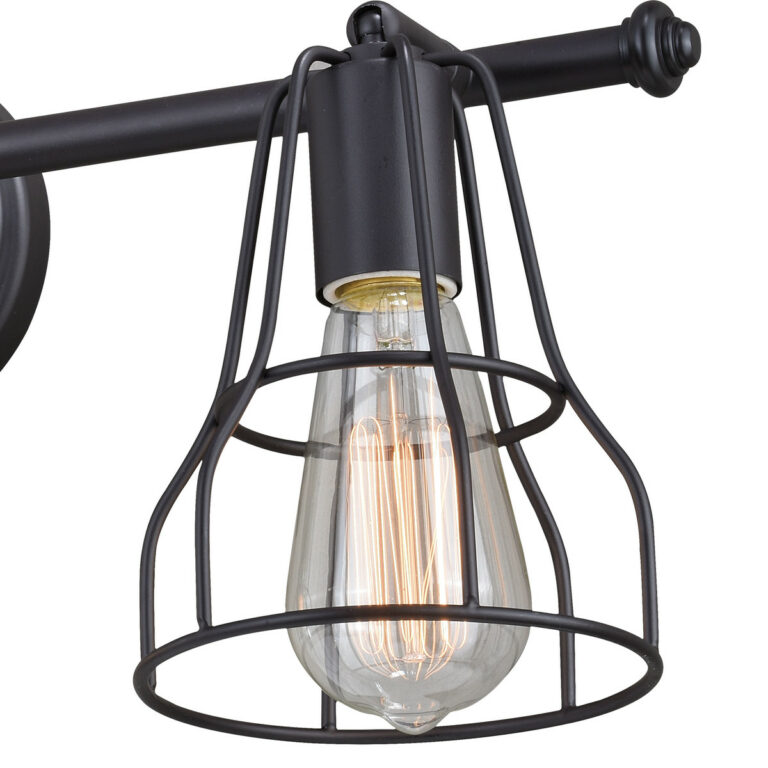 Clybourn 3 Light Bronze Adjustable Wire Cage Bathroom Vanity Fixture - Image 3