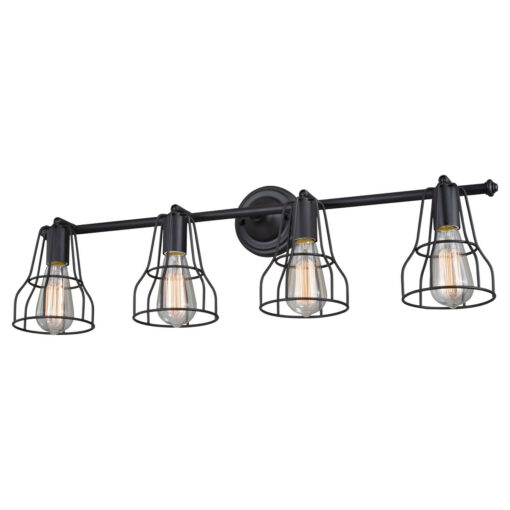 Clybourn 4 Light Bronze Adjustable Wire Cage Bathroom Vanity Fixture