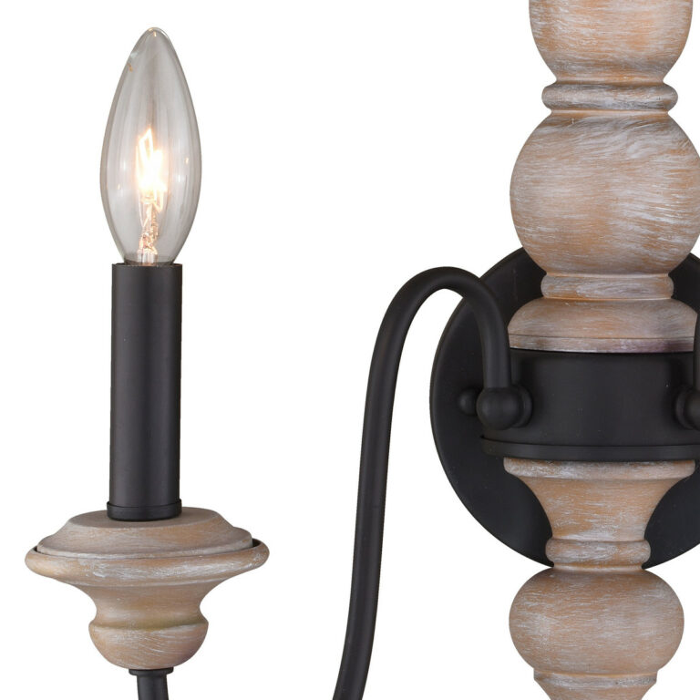 Georgetown 2 Light Gray Wood Farmhouse Candle Wall Sconce - Image 2